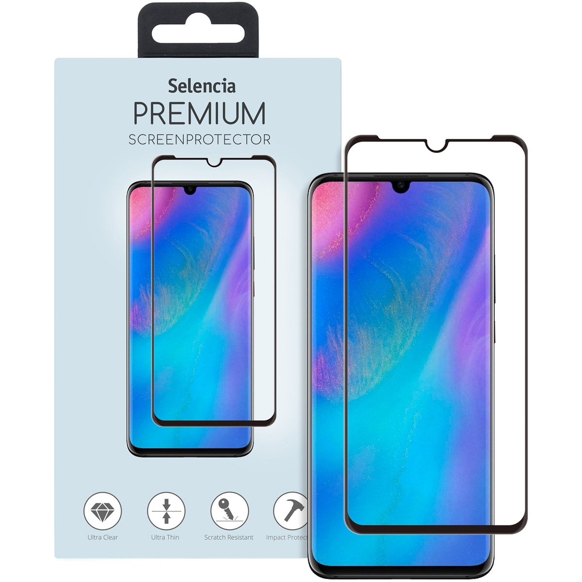 Selencia Gehard Glas Premium Screenprotector Huawei P30 Pro – Zwart
