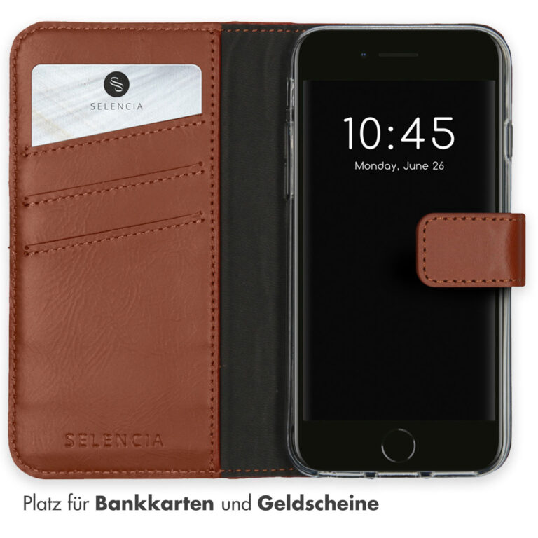 Selencia Echt Lederen Bookcase Apple iPhone SE (2022 / 2020) / 8 / 7 / 6(s) - Afbeelding 9