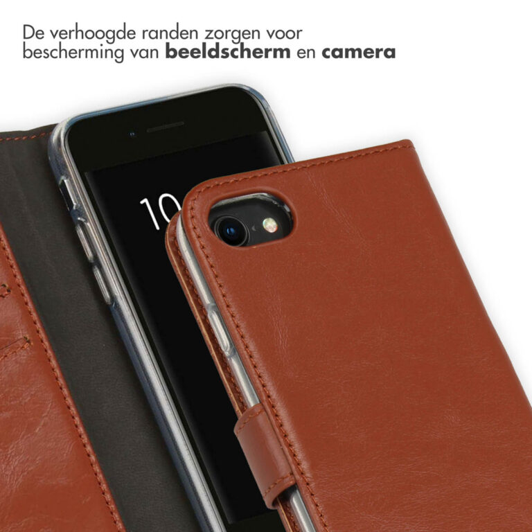 Selencia Echt Lederen Bookcase Apple iPhone SE (2022 / 2020) / 8 / 7 / 6(s) - Afbeelding 2