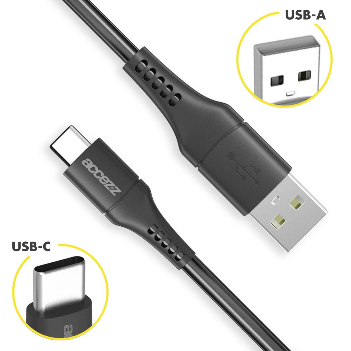 Accezz USB-C naar USB kabel - 2 meter - Zwart - Afbeelding 3