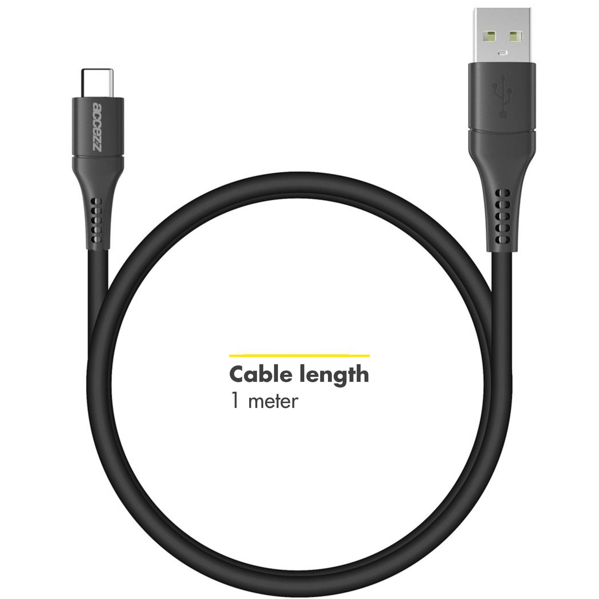 Accezz USB-C naar USB kabel - 1 meter - Zwart - Afbeelding 4