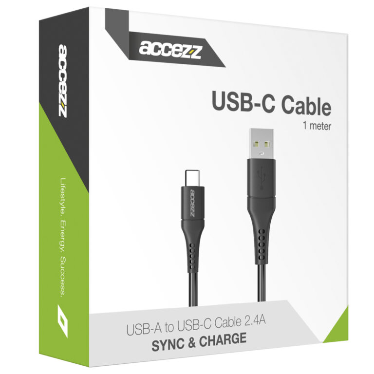 Accezz USB-C naar USB kabel - 1 meter - Zwart - Afbeelding 2