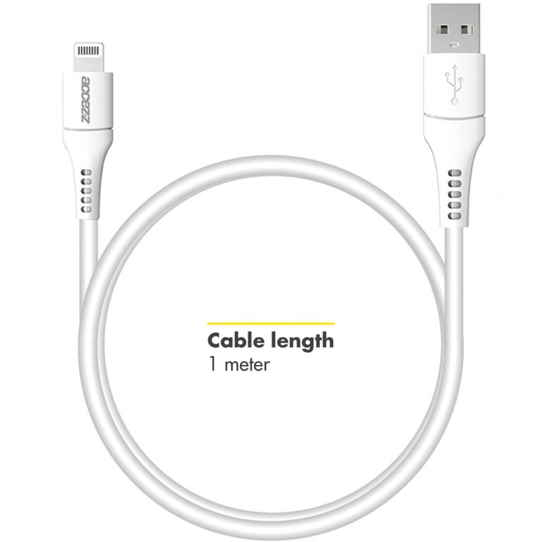 Accezz Lightning naar USB kabel - MFi certificering - 1 meter - Wit - Afbeelding 8