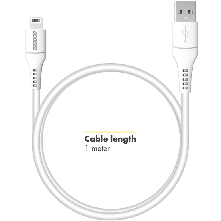Accezz Lightning naar USB kabel - MFi certificering - 1 meter - Wit - Afbeelding 8