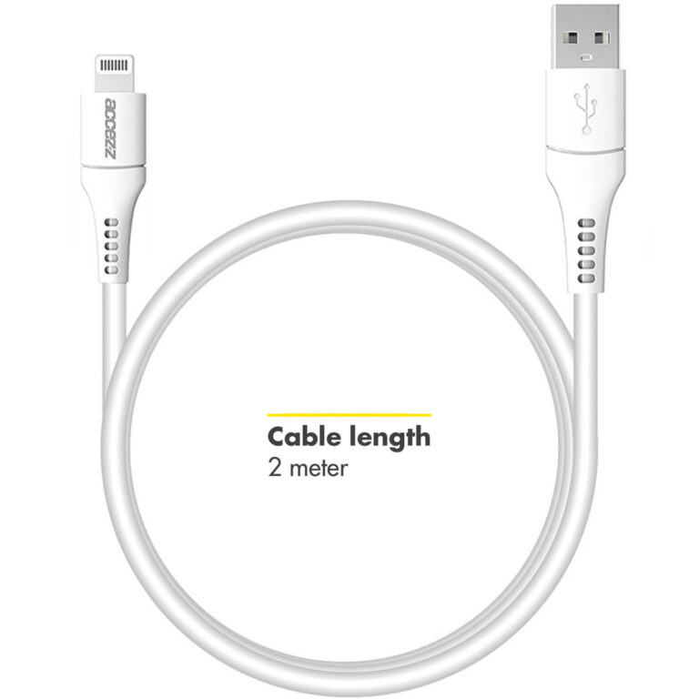 Accezz Lightning naar USB kabel - MFi certificering - 2 meter - Wit - Afbeelding 6