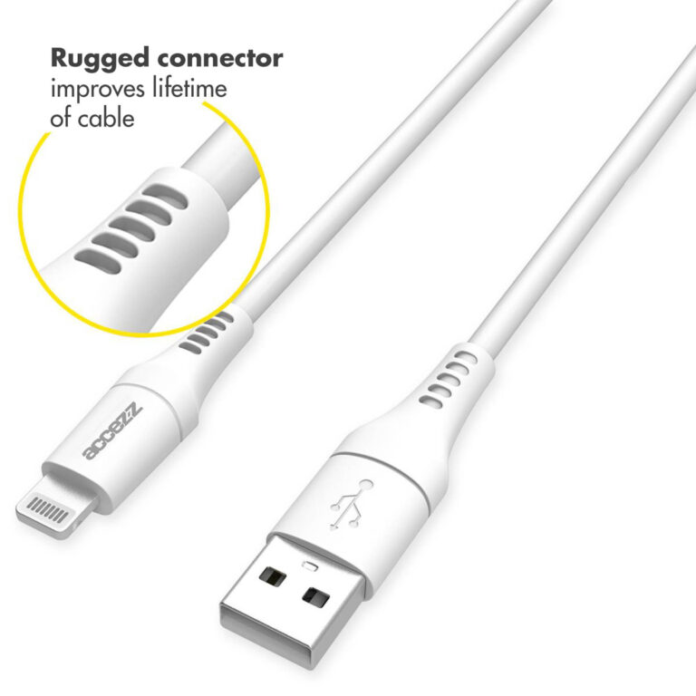 Accezz Lightning naar USB kabel - MFi certificering - 2 meter - Wit - Afbeelding 4