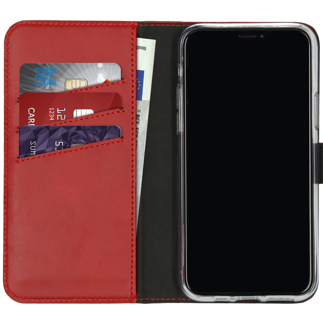 Selencia Echt Lederen Bookcase Apple iPhone 11 Pro – Rood