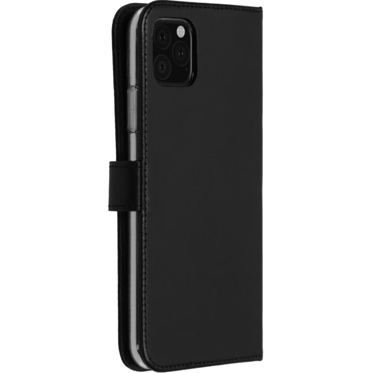 Selencia Echt Lederen Bookcase Apple iPhone 11 Pro Max - Zwart - Afbeelding 2
