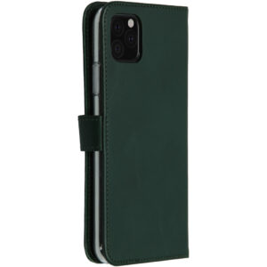 Selencia Echt Lederen Bookcase Apple iPhone 11 Pro Max - Groen
