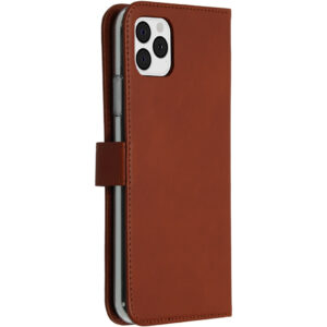 Selencia Echt Lederen Bookcase Apple iPhone 11 Pro Max - Lichtbruin