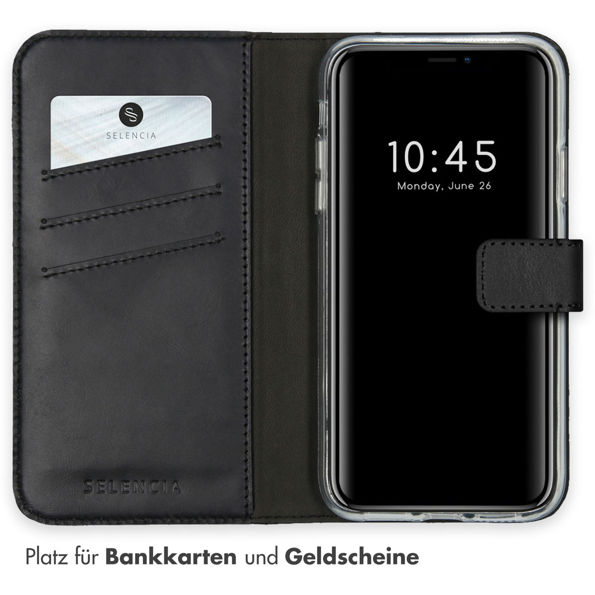 Selencia Echt Leren Bookcase Apple iPhone 11 - Zwart - Afbeelding 9
