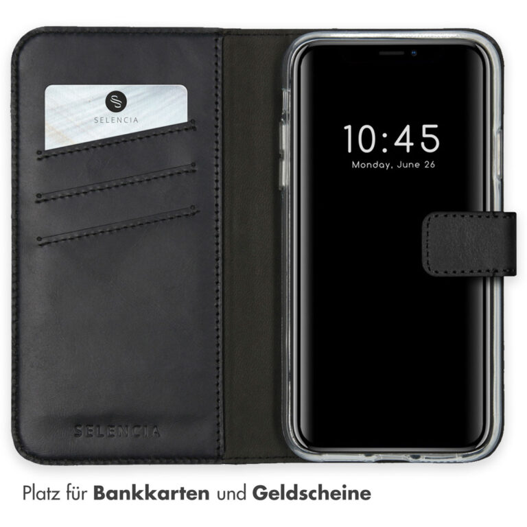 Selencia Echt Lederen Bookcase Apple iPhone 11 - Zwart - Afbeelding 9