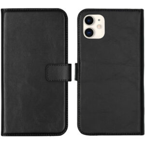 Selencia Echt Lederen Bookcase Apple iPhone 11 - Zwart