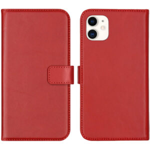 Selencia Echt Lederen Bookcase Apple iPhone 11 - Rood