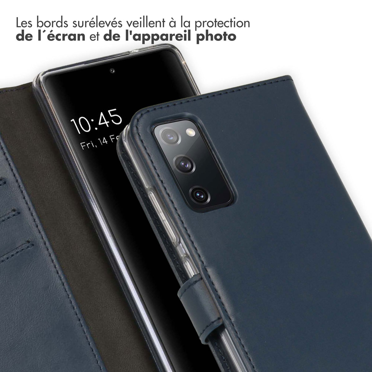 Selencia Echt Leren Bookcase Samsung Galaxy S20 FE - Blauw - Afbeelding 5