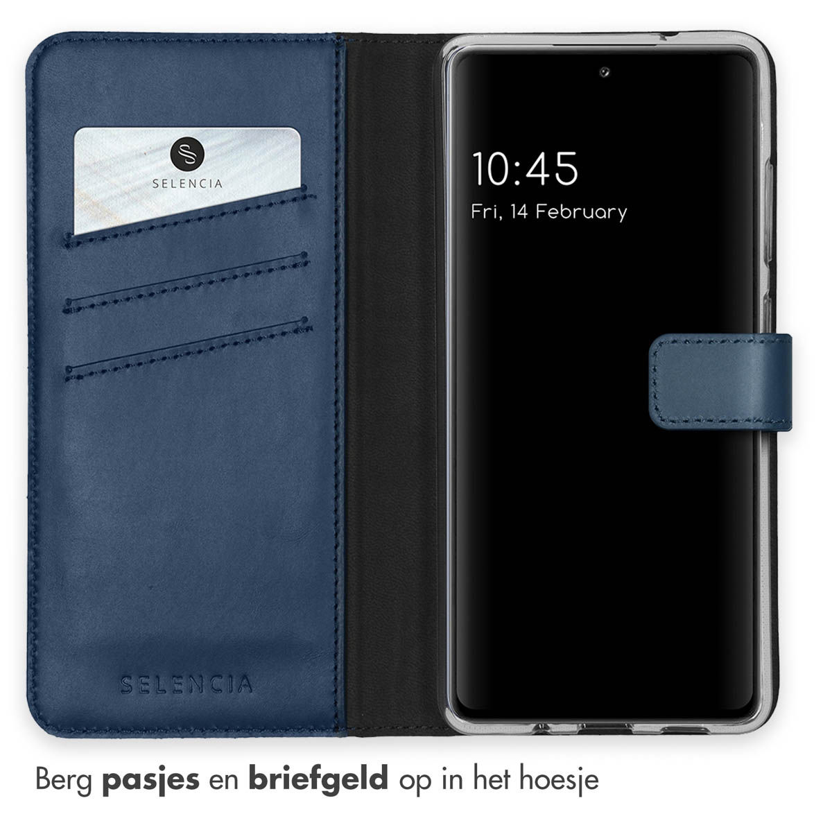 Selencia Echt Leren Bookcase Samsung Galaxy S20 FE - Blauw - Afbeelding 3