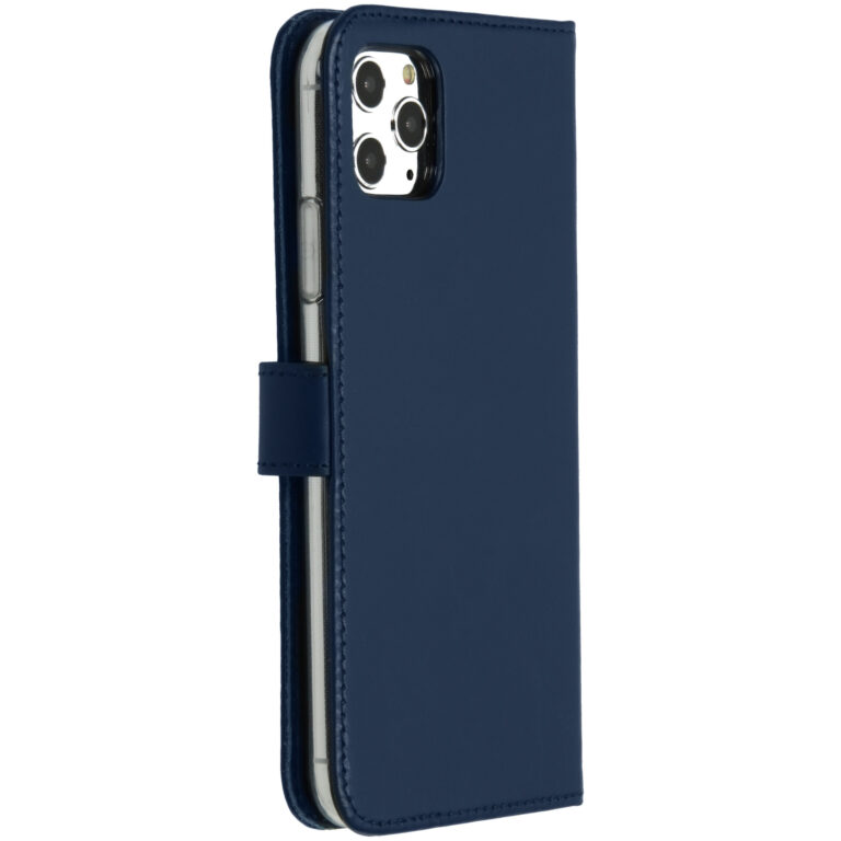 Selencia Echt Lederen Bookcase Apple iPhone 11 Pro Max - Blauw