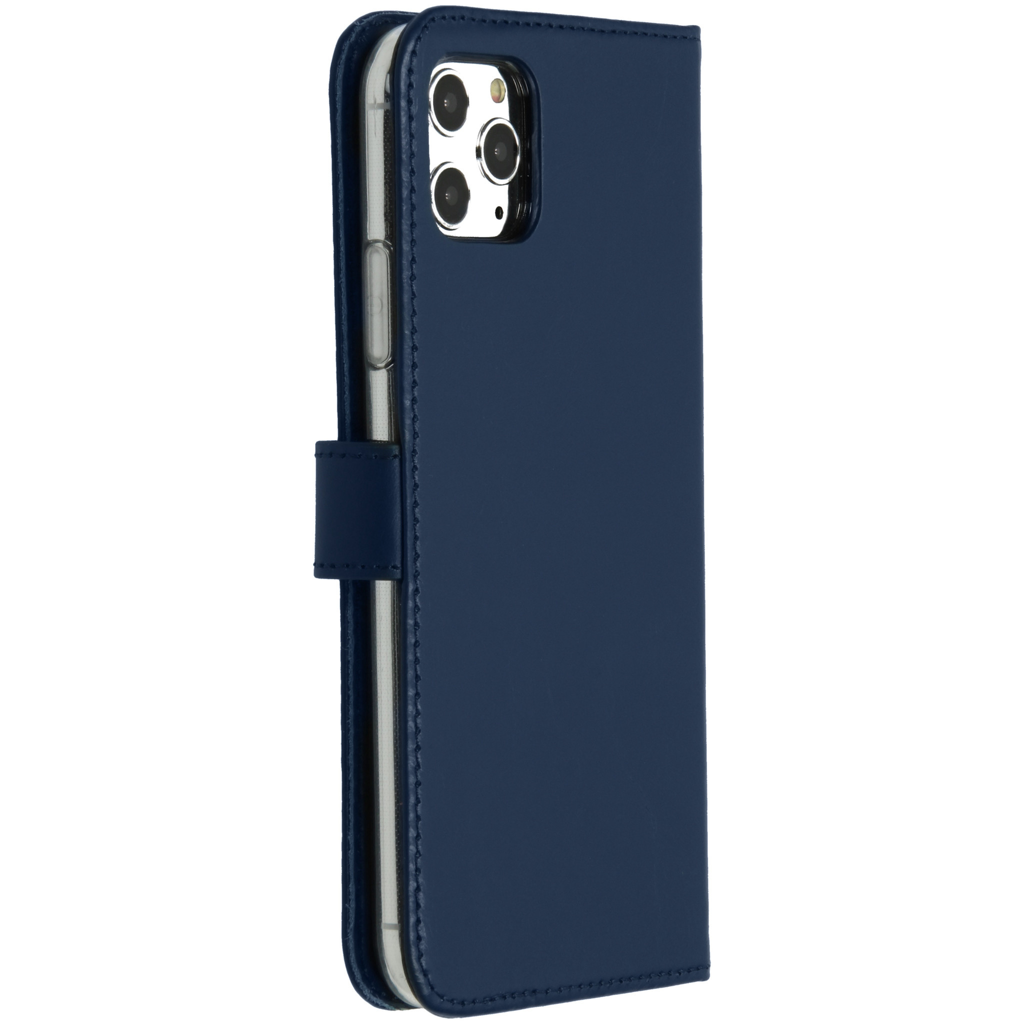 Selencia Echt Lederen Bookcase Apple iPhone 11 Pro Max – Blauw