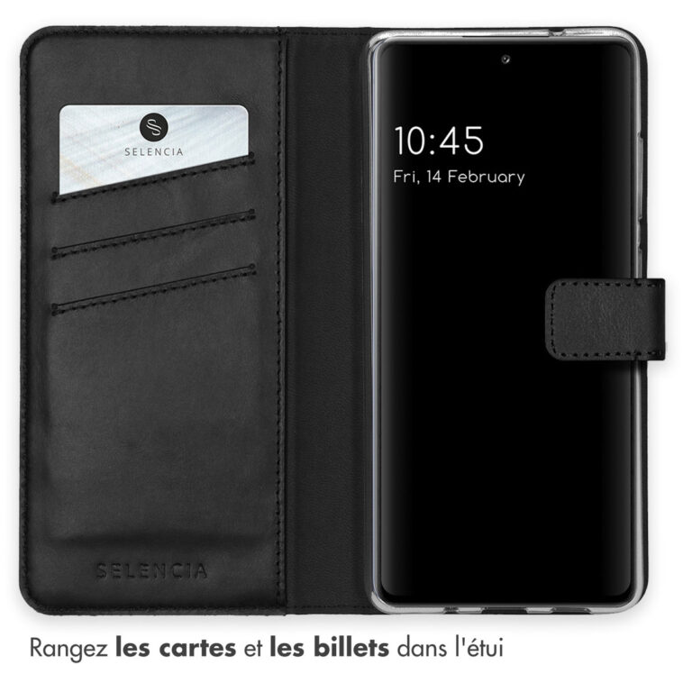 Selencia Echt Lederen Bookcase Samsung Galaxy S20 FE - Zwart - Afbeelding 6