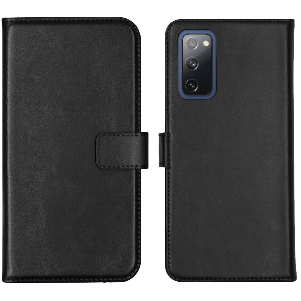Selencia Echt Lederen Bookcase Samsung Galaxy S20 FE – Zwart