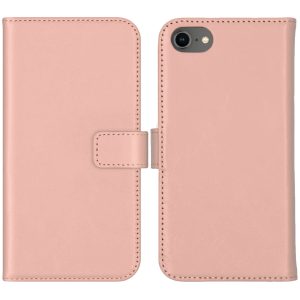 Selencia Echt Leren Bookcase Apple iPhone SE (2022 / 2020) / 8 / 7 / 6(s) - Dusty Pink