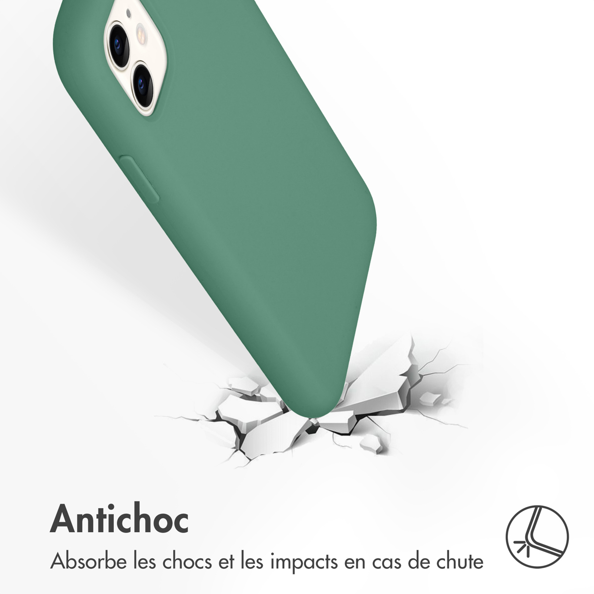 Accezz Liquid Silicone Backcover Apple iPhone 11 - Donkergroen - Afbeelding 9