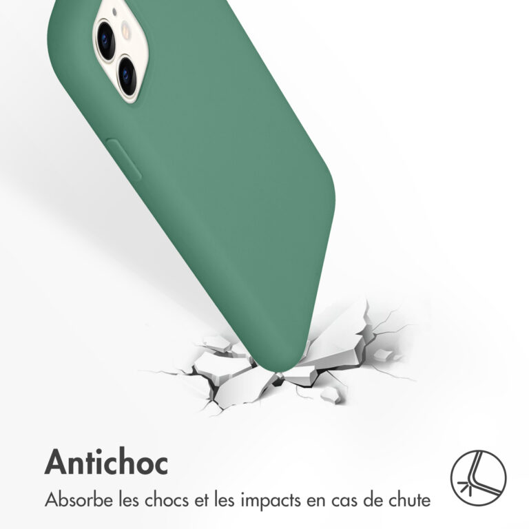 Accezz Liquid Silicone Backcover Apple iPhone 11 - Donkergroen - Afbeelding 7