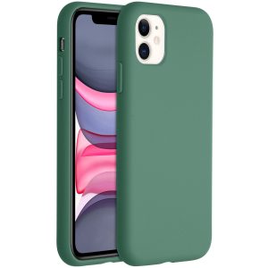 Accezz Liquid Silicone Backcover Apple iPhone 11 - Donkergroen
