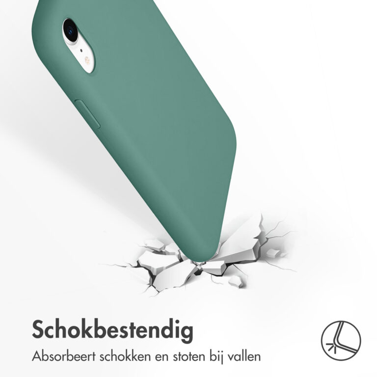 Accezz Liquid Silicone Backcover Apple iPhone Xr - Donkergroen - Afbeelding 3