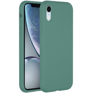 Accezz Liquid Silicone Backcover Apple iPhone Xr - Donkergroen
