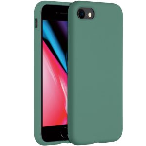 Accezz Liquid Silicone Backcover Apple iPhone SE (2022 / 2020) / 8 / 7 - Donkergroen