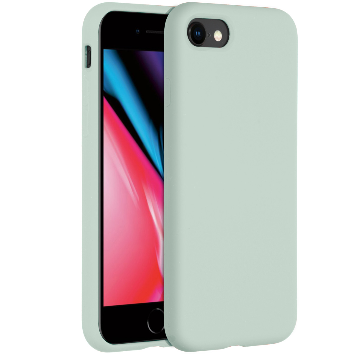 Accezz Liquid Silicone Backcover Apple iPhone SE (2022 / 2020) / 8 / 7 - Sky Blue - Afbeelding 2