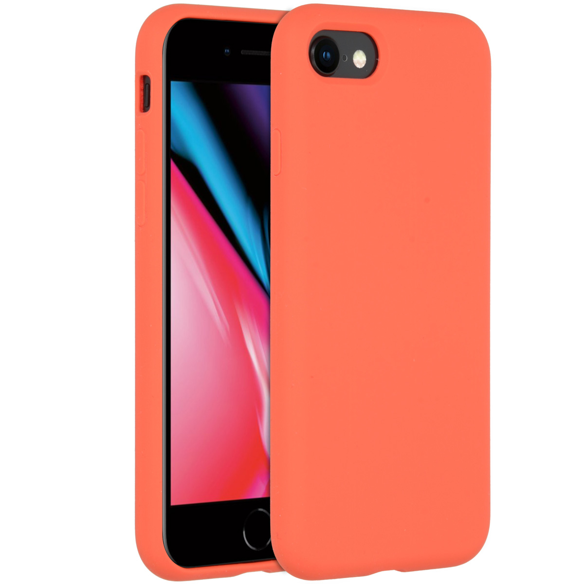 Accezz Liquid Silicone Backcover Apple iPhone SE (2022 / 2020) / 8 / 7 - Nectarine - Afbeelding 2
