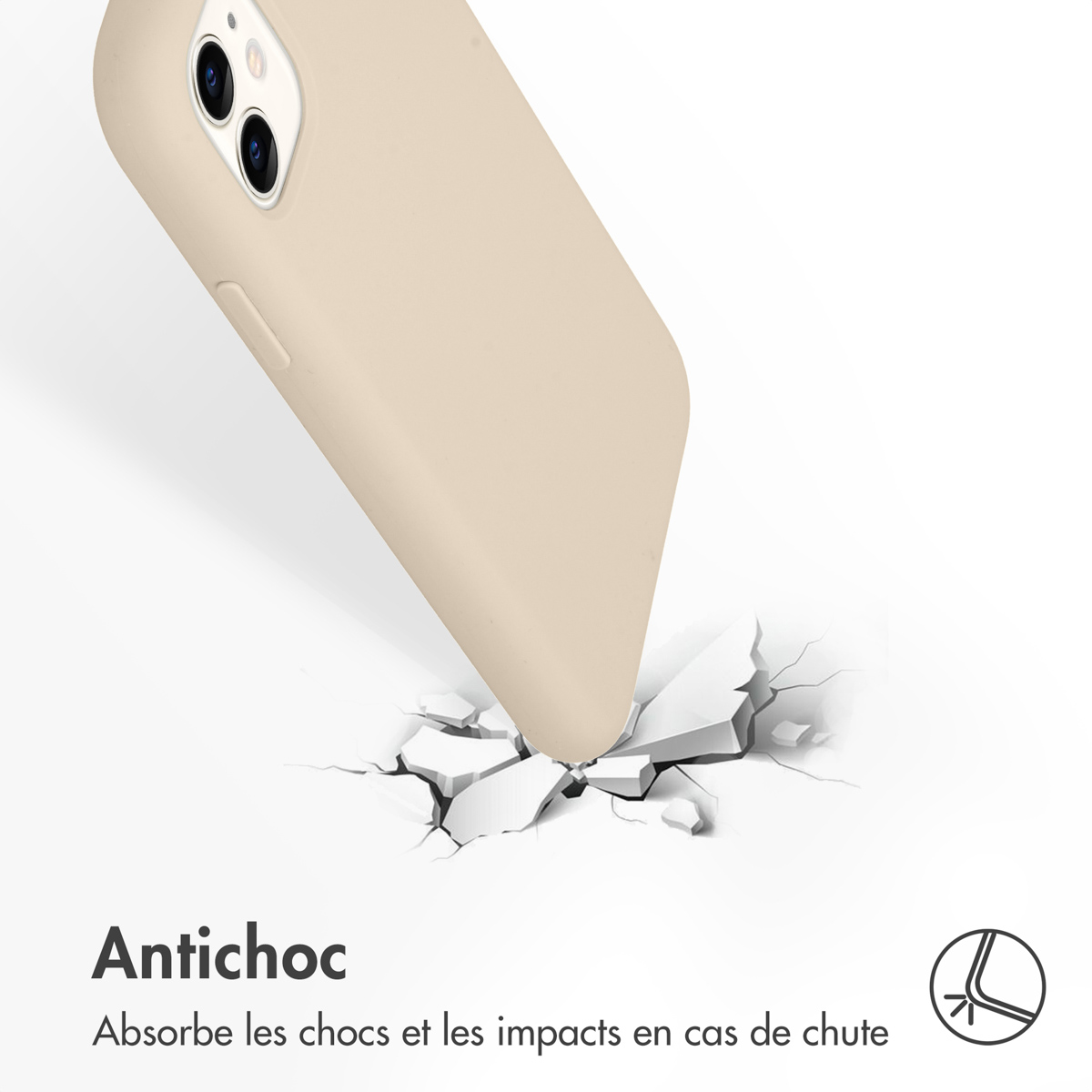 Accezz Liquid Silicone Backcover Apple iPhone 11 - Stone - Afbeelding 7