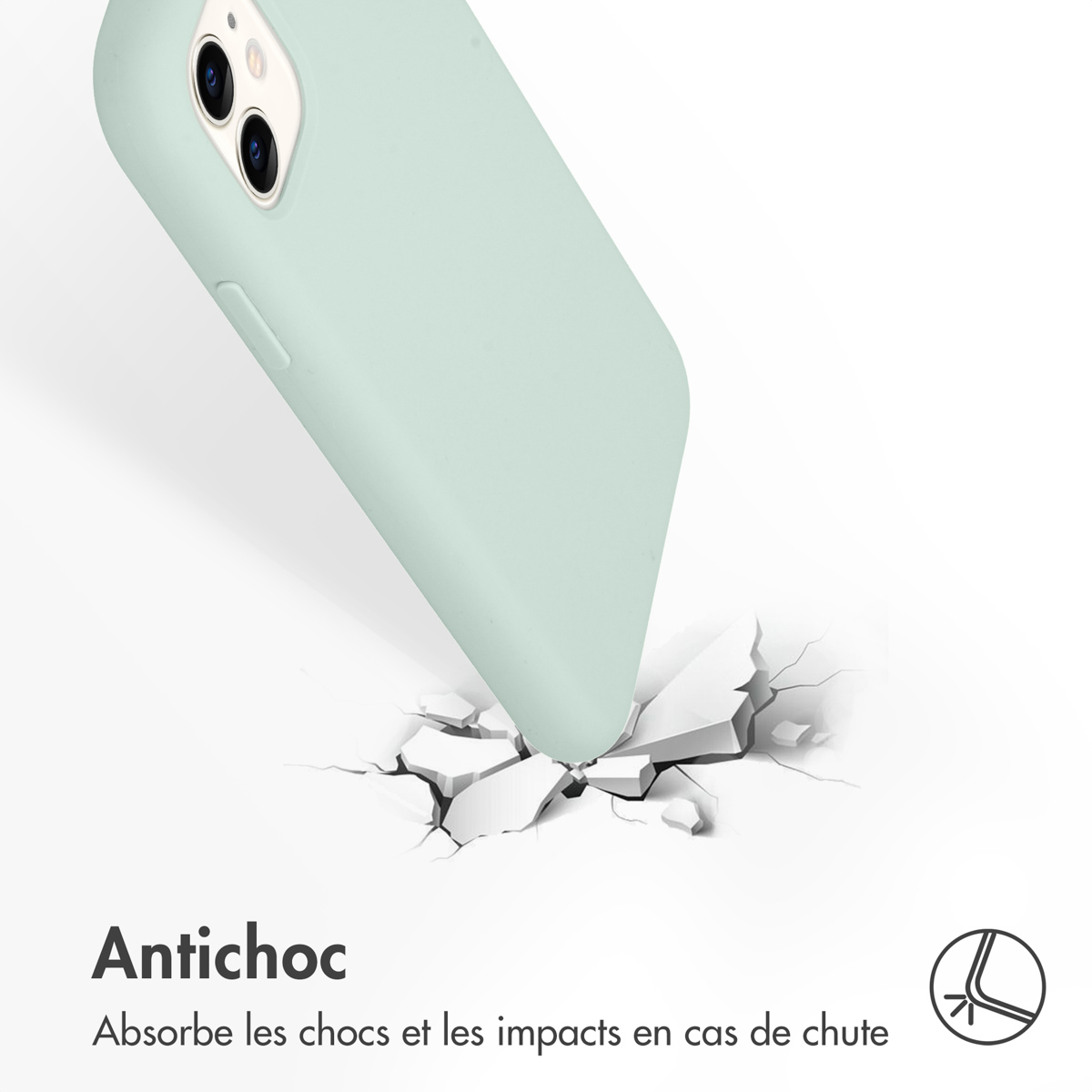 Accezz Liquid Silicone Backcover Apple iPhone 11 - Sky Blue - Afbeelding 6