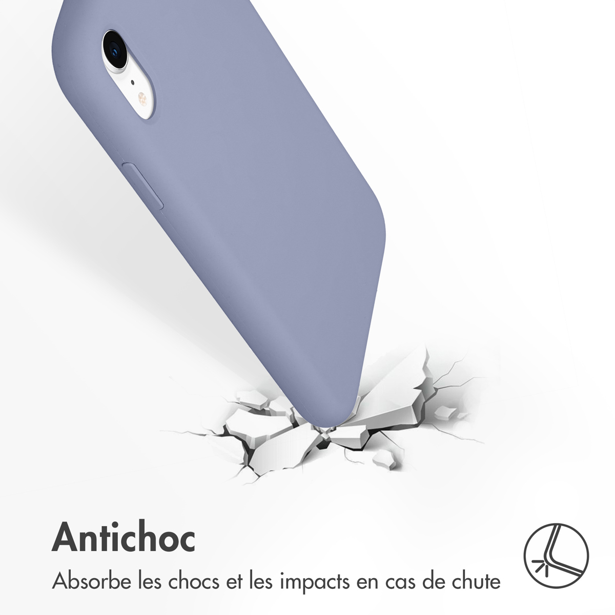 Accezz Liquid Silicone Backcover Apple iPhone Xr - Lavender Gray - Afbeelding 9