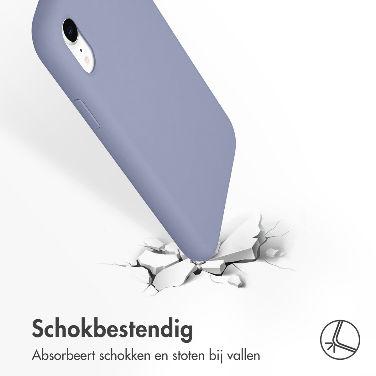 Accezz Liquid Silicone Backcover Apple iPhone Xr - Lavender Gray - Afbeelding 10