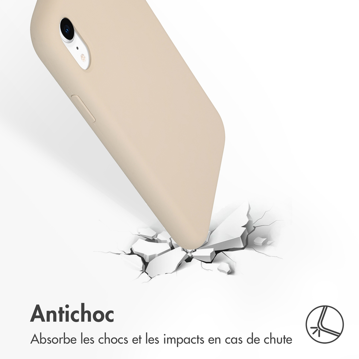 Accezz Liquid Silicone Backcover Apple iPhone Xr - Stone - Afbeelding 10