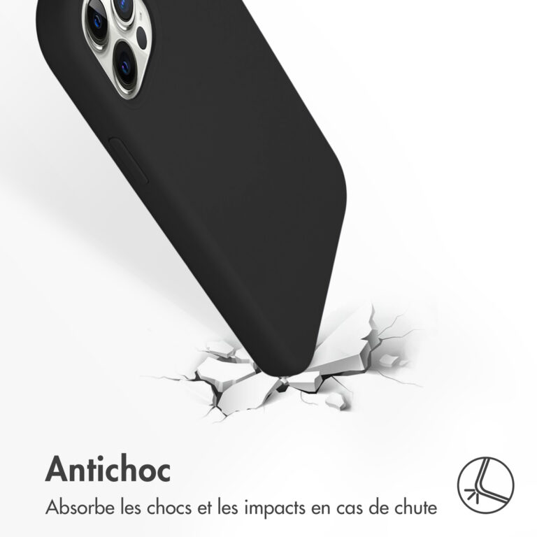 Accezz Liquid Silicone Backcover Apple iPhone 12 (Pro) - Zwart - Afbeelding 5