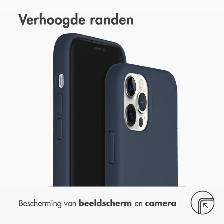 Accezz Liquid Silicone Backcover Apple iPhone 12 (Pro) - Donkerblauw - Afbeelding 2