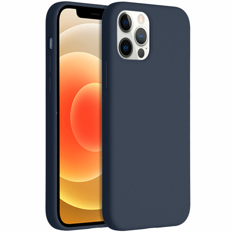 Accezz Liquid Silicone Backcover Apple iPhone 12 (Pro) - Donkerblauw - Afbeelding 10