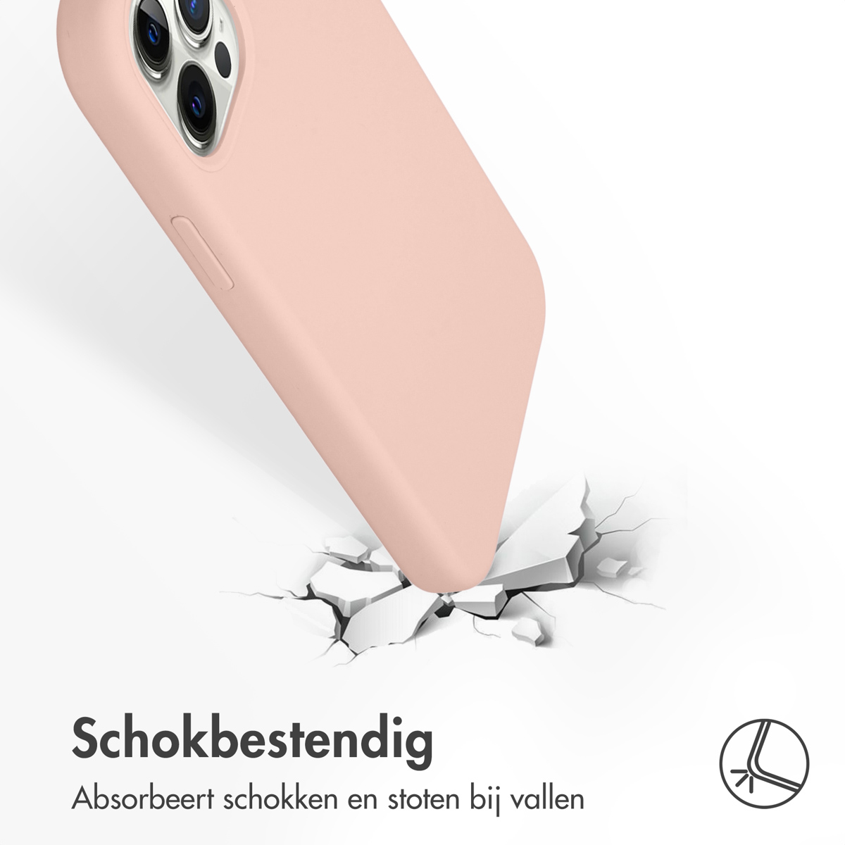 Accezz Liquid Silicone Backcover Apple iPhone 12 (Pro) - Roze - Afbeelding 3