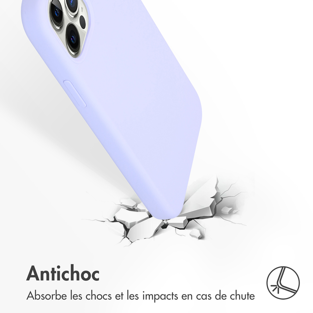 Accezz Liquid Silicone Backcover Apple iPhone 12 (Pro) - Paars - Afbeelding 9