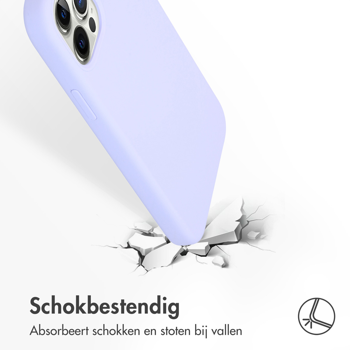 Accezz Liquid Silicone Backcover Apple iPhone 12 (Pro) - Paars - Afbeelding 6