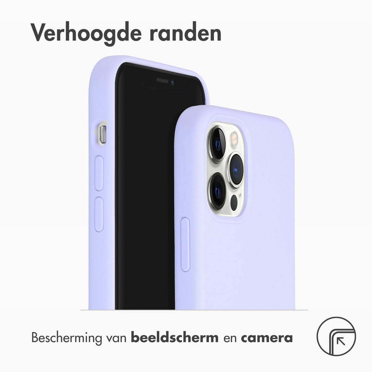 Accezz Liquid Silicone Backcover Apple iPhone 12 (Pro) - Paars - Afbeelding 5