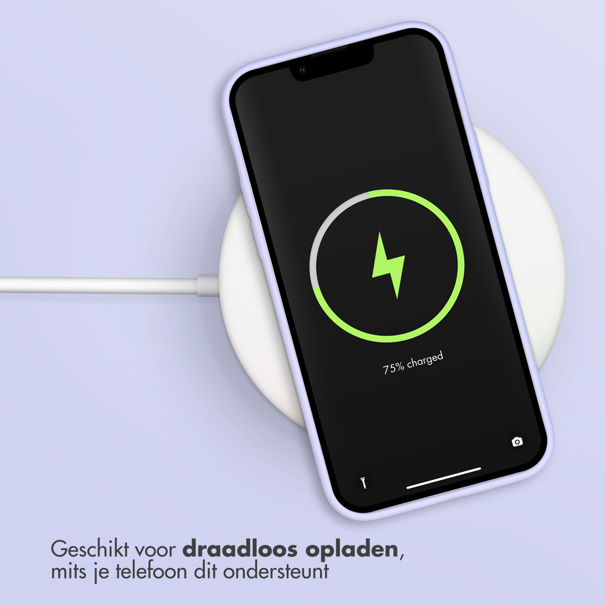 Accezz Liquid Silicone Backcover Apple iPhone 12 (Pro) - Paars - Afbeelding 4