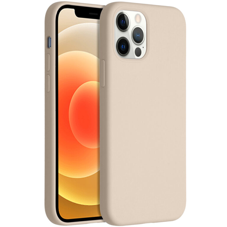 Accezz Liquid Silicone Backcover Apple iPhone 12 (Pro) - Stone - Afbeelding 10
