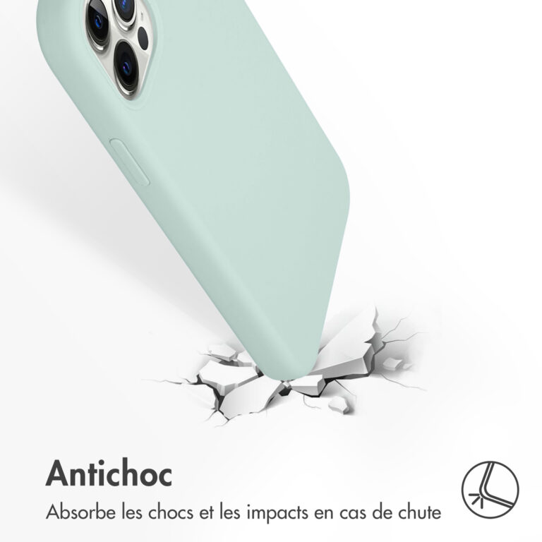 Accezz Liquid Silicone Backcover Apple iPhone 12 (Pro) - Sky Blue - Afbeelding 9