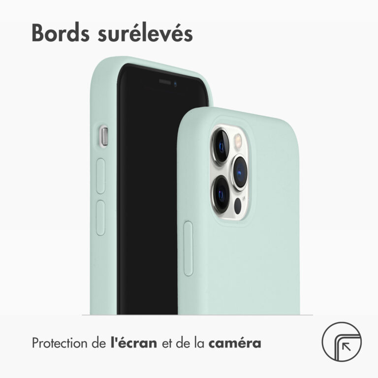 Accezz Liquid Silicone Backcover Apple iPhone 12 (Pro) - Sky Blue - Afbeelding 8