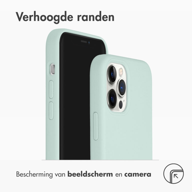 Accezz Liquid Silicone Backcover Apple iPhone 12 (Pro) - Sky Blue - Afbeelding 5